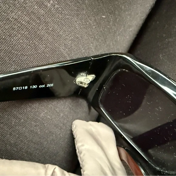 Made in Italy- Black Oversized Square Women’s Sunglasses - Picture 5 of 6